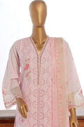 Bin Saeed Stitched 3 Piece Luxury Plain Cotton Collection-LF-88-B-Pink